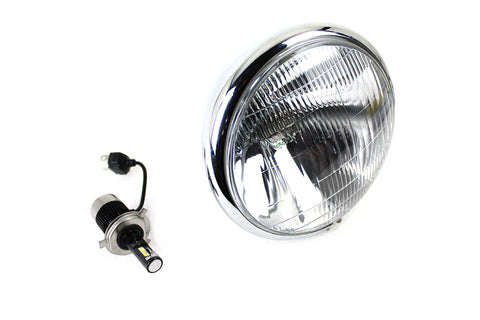 6-1/2 inch Spring Fork H-4/LED Headlamp Unit Chrome - V-Twin Mfg.