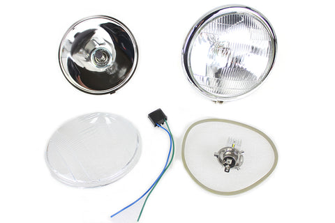 6-1/2 inch Spring Fork 6 Volt LED Headlamp Chrome - V-Twin Mfg.