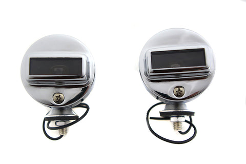 Blackout Bullet Lamp Set Chrome - V-Twin Mfg.