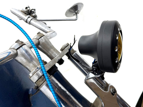 4 inch Retro Headlamp Black - V-Twin Mfg.