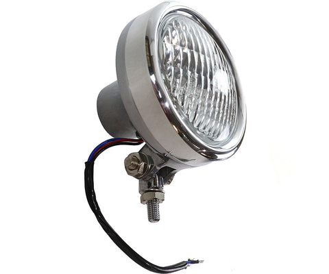 4 inch Retro Headlamp Polished - V-Twin Mfg.