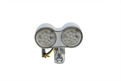 Chrome Oval Tail Lamp Assembly Red LED - V-Twin Mfg.