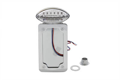 Chrome LED Vertical Tail Lamp Assembly Flat Mounting Type - V-Twin Mfg.