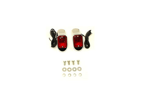 Flush Deco Marker Lamp Set with Red Lens - V-Twin Mfg.