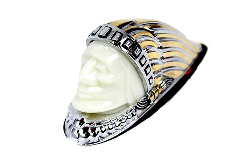 Indian Face Front Fender Lamp Gold and Chrome - V-Twin Mfg.