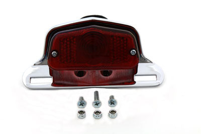 Chrome Sport Tail Lamp Assembly Large Lucas Style - V-Twin Mfg.