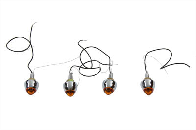 Bullet Style Krommet Marker Lamp Stud Amber - V-Twin Mfg.