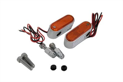 Chrome Marker Lamp Set with Amber Lens - V-Twin Mfg.