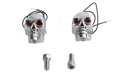2 inch Chrome Skull Marker Lamp - V-Twin Mfg.