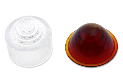 Tail Lamp Lens Set Cone Style Glass Red and Clear - V-Twin Mfg.