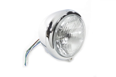 5-3/4 inch Round Headlamp Assembly Teardrop Style - V-Twin Mfg.