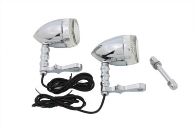Bullet Turn Signal Set with Headlamp Mount - V-Twin Mfg.