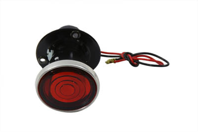 Black 2 inch Round Tail Lamp with Bulb - V-Twin Mfg.
