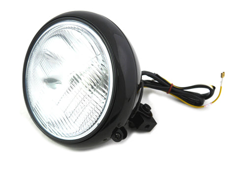 7 inch Headlamp Assembly H-4 Type Black - V-Twin Mfg.
