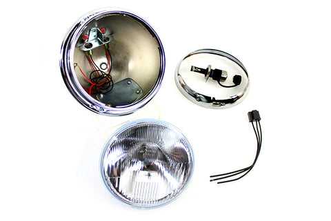 7 inch 12 Volt LED Glide Headlamp Chrome - V-Twin Mfg.