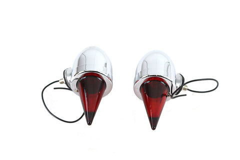Torpedo Bullet Lamp Set Chrome - V-Twin Mfg.