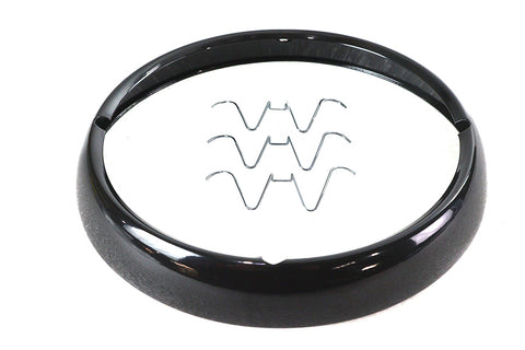 Outer Headlamp Trim Rim Black - V-Twin Mfg.