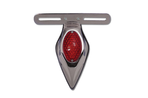 Chrome Teardrop LED Tail Lamp Assembly with Red Lens - V-Twin Mfg.