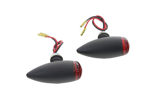 Mini LED Bullet Red Lens Marker Lamp Set - V-Twin Mfg.