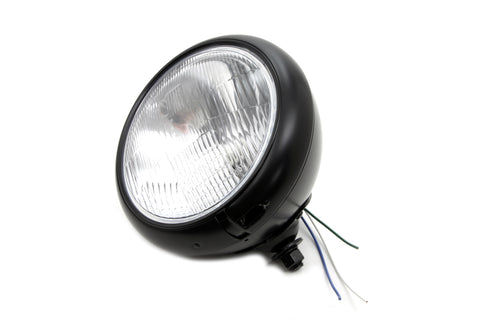 7 inch Headlamp Assembly H-4 Type Black - V-Twin Mfg.