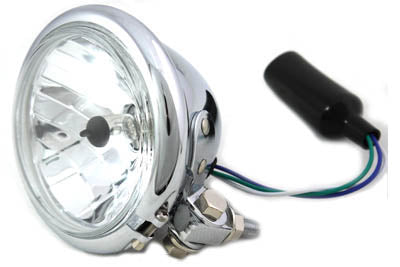 4-1/2 inch Round Headlamp Chrome - V-Twin Mfg.