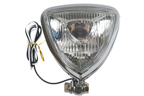 5 inch Triangle Headlamp Chrome - V-Twin Mfg.
