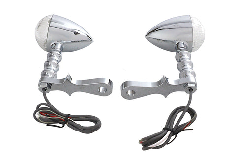 LED Bullet Turn Signal Set with Headlamp Mount - V-Twin Mfg.