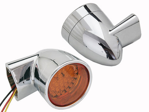 Chrome Revox Bullet LED Front Turn Signal Set - V-Twin Mfg.