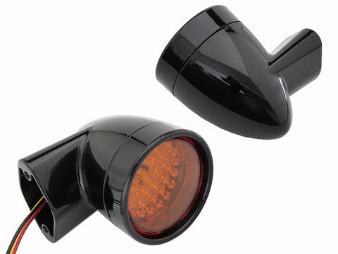 Black Revox Bullet LED Front Turn Signal Set - V-Twin Mfg.