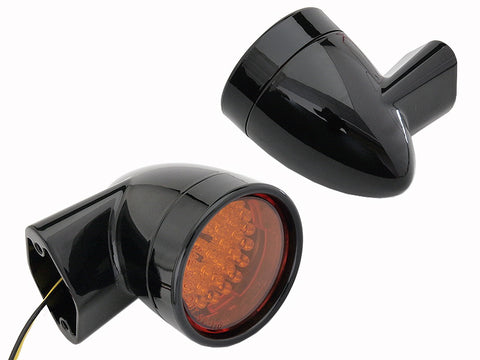 Black Revox Bullet LED Rear Turn Signal Set - V-Twin Mfg.