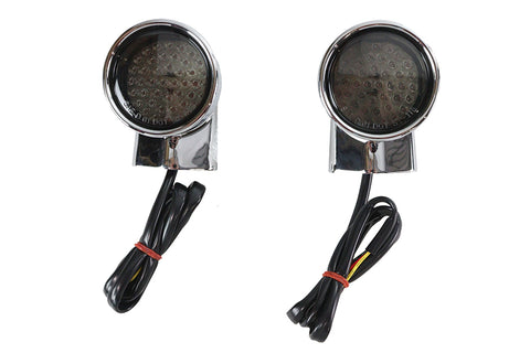 Chrome Revox Bullet LED Front Turn Signal Set - V-Twin Mfg.