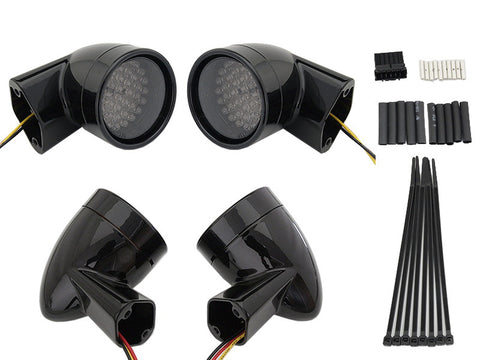 Black Revox Bullet LED Turn Signal Lamp Kit - V-Twin Mfg.