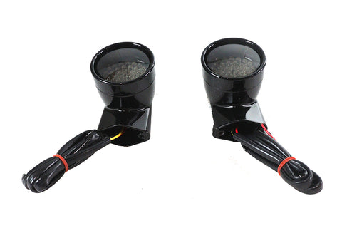 Black Revox Bullet LED Front Turn Signal Set - V-Twin Mfg.