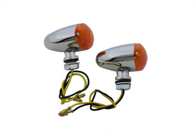 Mini Marker Lamp Set Cateye Style Amber Lens - V-Twin Mfg.