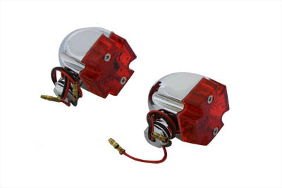 Mini Marker Lamp Set Maltese Style Red Lens - V-Twin Mfg.