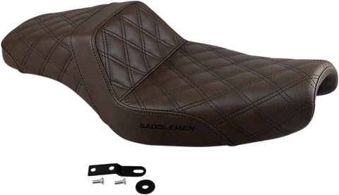 SADDLEMEN Step-Up Seat - Full Lattice Stitch - Brown - XL 807-11-175BR