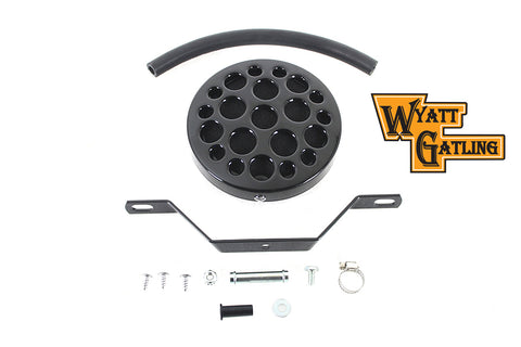 Wyatt Gatling Black Drilled Air Cleaner - V-Twin Mfg.