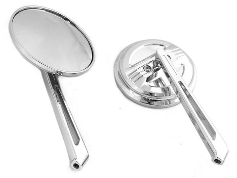 Air Flow Mirror Set with Straight Billet Stems - V-Twin Mfg.