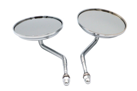 Air Flow Mirror Set with Steel Stems Chrome - V-Twin Mfg.