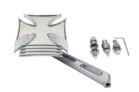 Chrome Maltese Mirror with Billet Girder Stem - V-Twin Mfg.