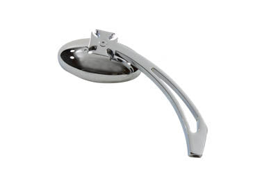 Chrome Oval Mirror with Billet Slotted Stem - V-Twin Mfg.