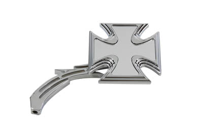 Chrome Maltese Mirror with Billet Skull Stem - V-Twin Mfg.