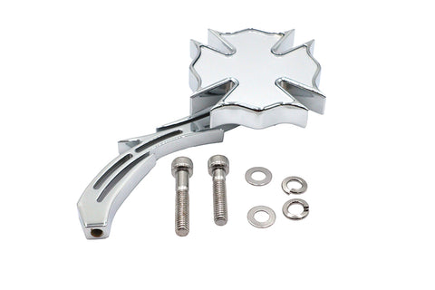 Chrome Firefighter Mirror with Billet Skull Stem - V-Twin Mfg.