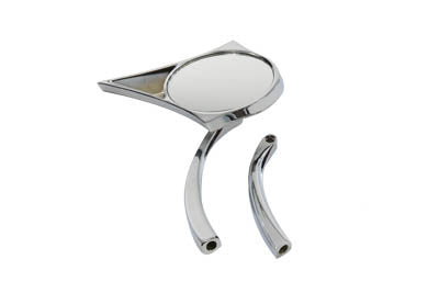 Chrome Spike Oval Mirror with Solid Billet Stems - V-Twin Mfg.