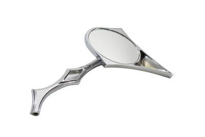Chrome Spike Oval Mirror with Billet Twisted Stem - V-Twin Mfg.