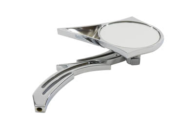 Chrome Spike Oval Mirror with Billet Skull Stem - V-Twin Mfg.