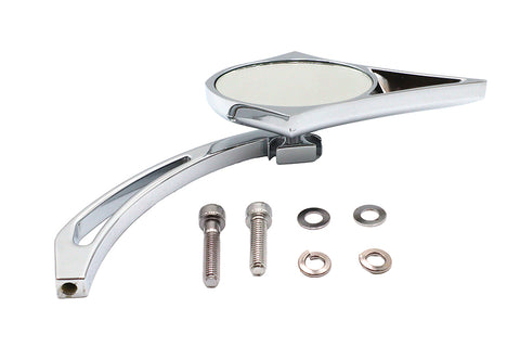 Chrome Spike Oval Mirror with Billet Cross Head Stem - V-Twin Mfg.
