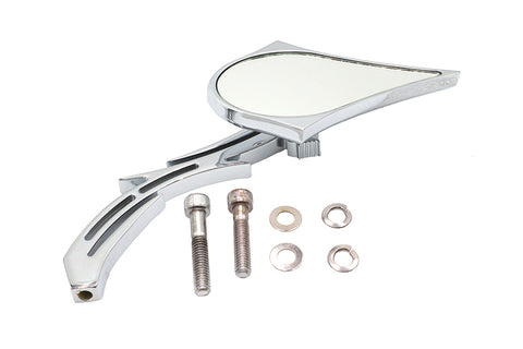 Chrome Spike Oval Mirror with Billet Skull Stem - V-Twin Mfg.