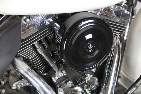 8 inch Round Air Cleaner Kit Black - V-Twin Mfg.