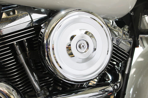 8 inch Round Air Cleaner Kit Chrome - V-Twin Mfg.